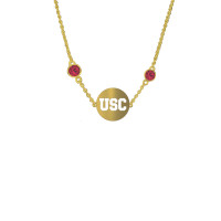USC Trojans Chelsea TaylorCircle Pendant Gold-Plated Brass Necklace